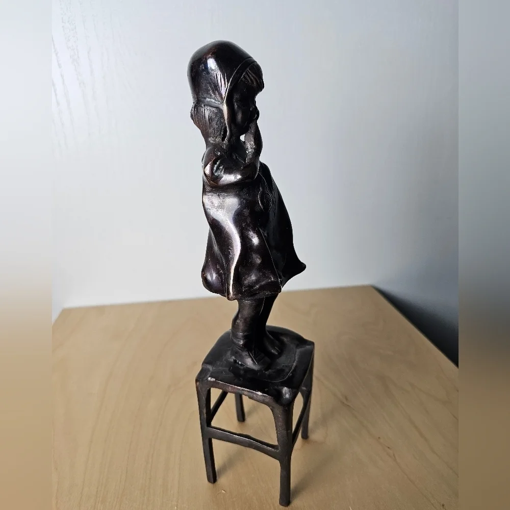 Bronze Reproduction of Juan Clara's Girl on a Stool